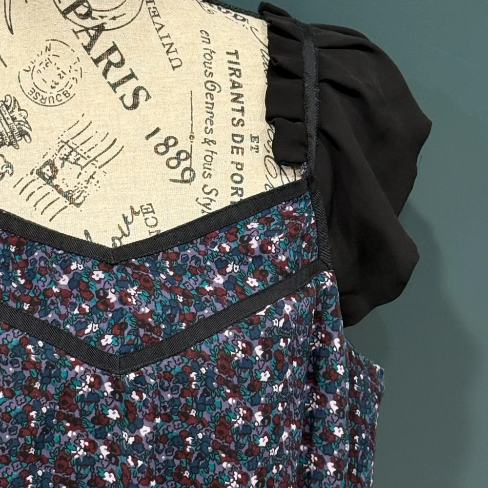 ❤️ Ronson Charlotte Ronson Floral Chiffon Mini Dress - Size M - Cottagecore - Picture 3 of 7